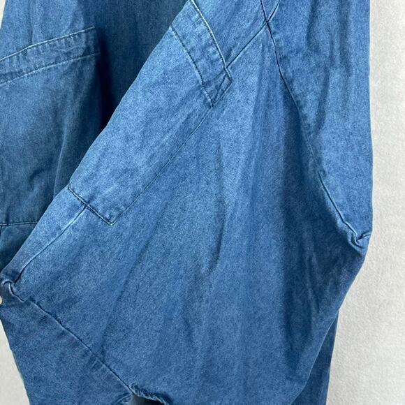 Revelation Tunic Top Denim Womens Size M Oversized Denim Two Front Pockets Lagen - Picture 5 of 10